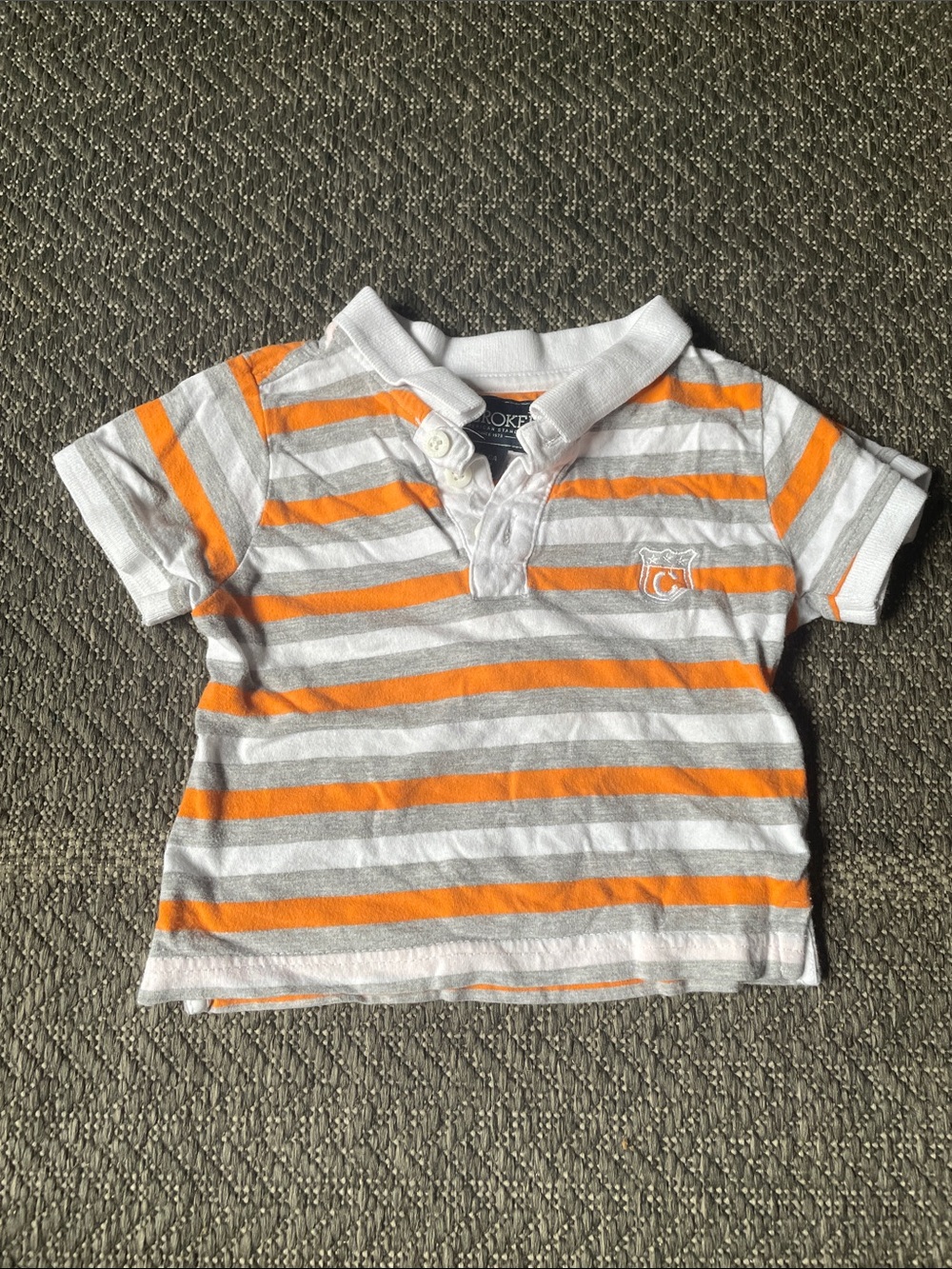 Cherokee Orange & White Striped Toddler Polo